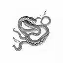 a snake biting a diamond tattoo design idea