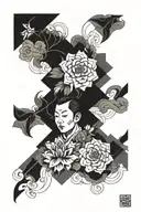 Micro realism geometric tattoo design idea