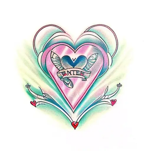 heart  and heart beat with Initials of Twinkle (self) ,Mukesh(husband),Samarth (child) tattoo design idea