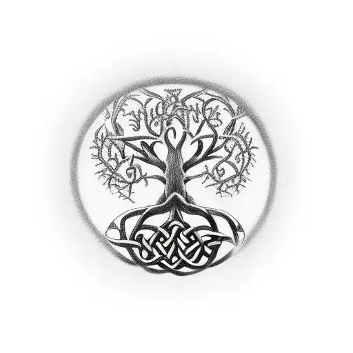 Celtic tree of life tattoo design idea