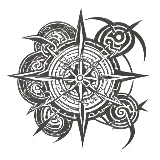 viking compass tattoo design idea