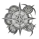 viking compass tattoo design idea