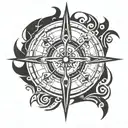 viking compass tattoo design idea