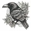 death's head crow tattoo design idea