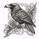 death's head crow tattoo design idea