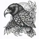death's head crow tattoo design idea