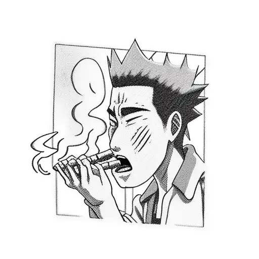 Shikamaru smoking while playing shogi tattoo design idea