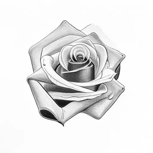 A black-grey tattoo of an emergency medical symbol with a rose tattoo design idea
