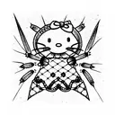 hello kitty spider tattoo design idea