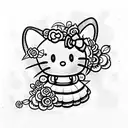 hello kitty spider tattoo design idea