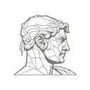 greek statue head bust cracked tattoo design idea
