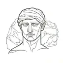 greek statue head bust cracked tattoo design idea