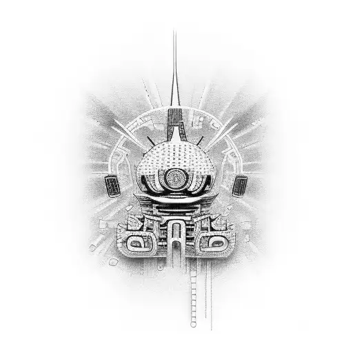 Tokyo with LED signs tattoo design idea