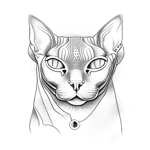 sphynx cat tattoo design idea