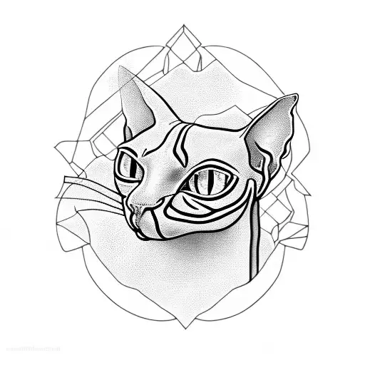 sphinx cat tattoo design idea