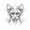 sphynx cat tattoo design idea