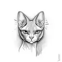 sphynx cat tattoo design idea