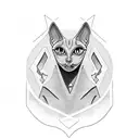 sphinx cat tattoo design idea