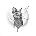 sphinx cat tattoo design idea