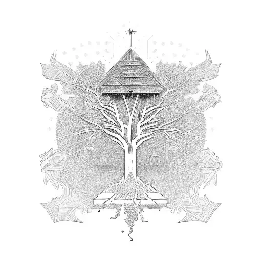 to reach heaven a tree must send its roots to hell  tattoo design idea