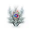 tree with branches in heaven and roots in hell  tattoo design idea
