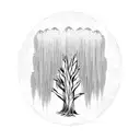 weeping willow tree with "i love you always" written on it tattoo design idea