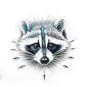 A tattoo of a raccoon with a quill pen writing lyrics from a favorite metal song tattoo design idea