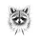 A tattoo of a raccoon with a quill pen writing lyrics from a favorite metal song tattoo design idea