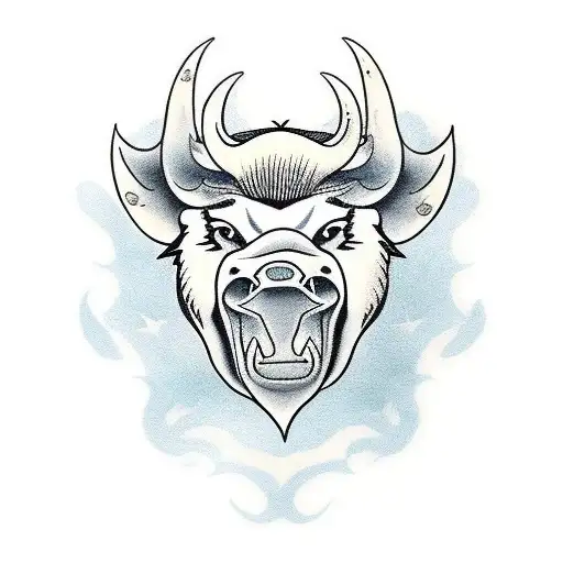 a Boar face Deity tattoo design idea