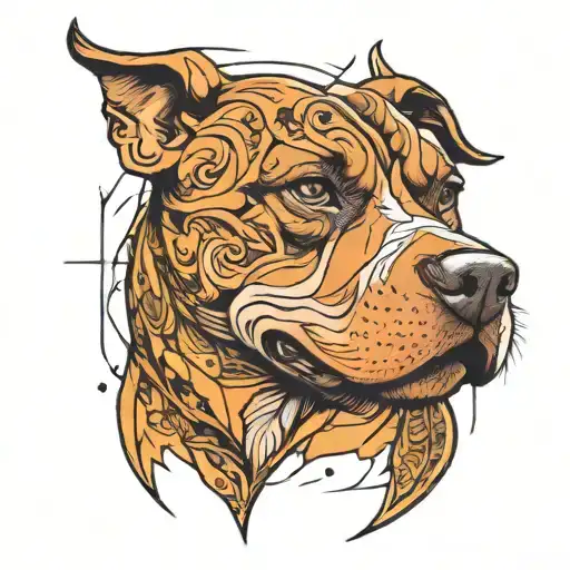 pitbull tattoo design idea