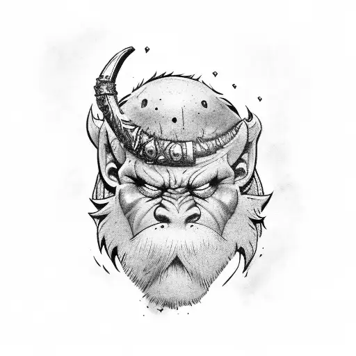 troll warlord tattoo design idea