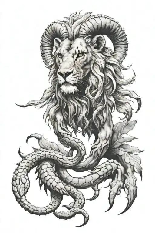 aries lion scorpion tattoo design idea