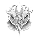 bird. feathers. raven. dragon. tattoo design idea