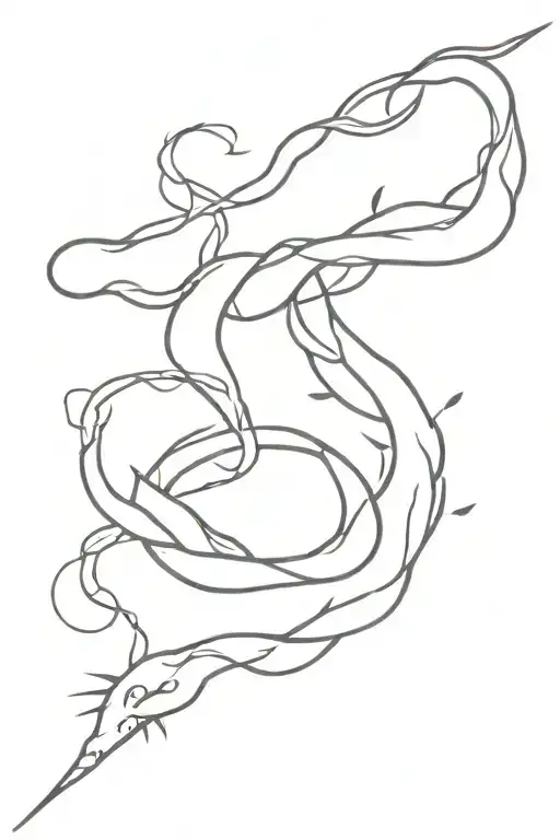lightning strike, with a snake intertwined. but more whimsical  tattoo design idea