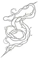 lightning strike, with a snake intertwined. but more whimsical  tattoo design idea