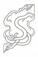 lightning strike, with a snake intertwined. but more whimsical  tattoo design idea