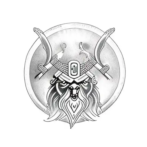 Odin's ravens and Yggdrasil tree with norse runes tattoo design idea