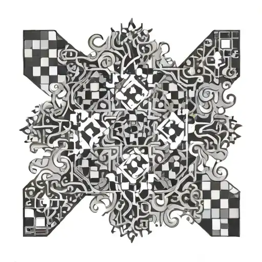 A chessboard pattern made of interconnected neurons tattoo design idea