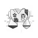 A cyber security symbol merged with a gaming console tattoo design idea