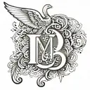 i want to have just “MD” letters on, i like fitness and flash, something simple, elegant  tattoo design idea