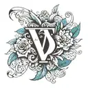 i want to have just “MD” letters on, i like fitness and flash, something simple, elegant  tattoo design idea