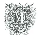i want to have just “MD” letters on, i like fitness and flash, something simple, elegant  tattoo design idea