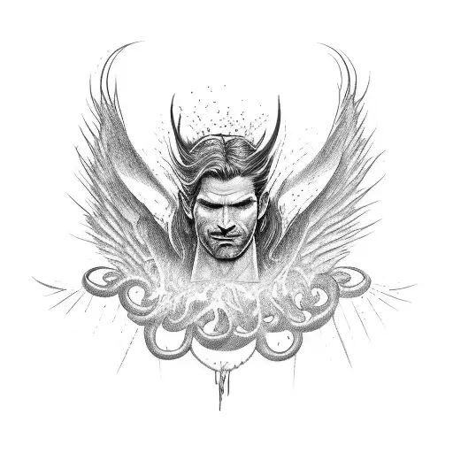 Lucifer falling from sky tattoo design idea