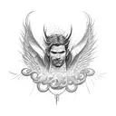 Lucifer falling from sky tattoo design idea