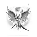 Lucifer falling from sky tattoo design idea