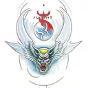 Lucifer falling from sky tattoo design idea