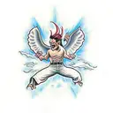 Lucifer falling from sky tattoo design idea