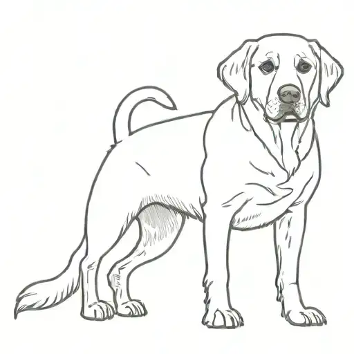 silhouette made labrador tattoo design idea