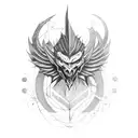 Steampunk devil wing tattoo design idea