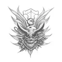 Steampunk devil wing tattoo design idea